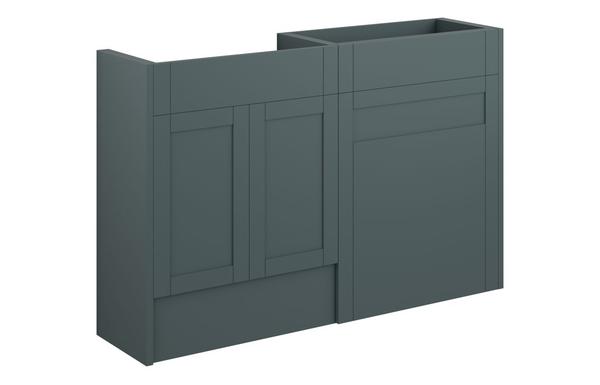 Abbi 1236mm Standard Basin & WC Unit Pack - Matt Green Camo (Grey Cab)